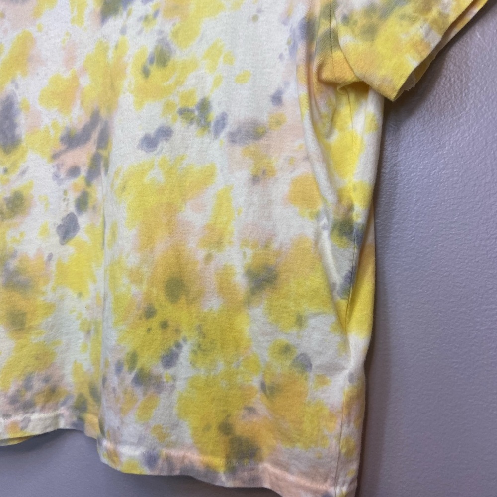 AGOLDE Linda Tie Dye Boxy Tee yellow black white crop relaxed comfortable bright - Picture 14 of 14